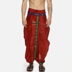 Men Maroon Solid Readymade Dhoti Pants