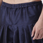 Men Navy Blue Solid Satin Dhoti Pant