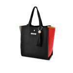 Black PU Structured Shoulder Bag with Sling Bag, Pouch & Wallet