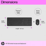 HP 330 Wireless Black Keyboard and Mouse Set with Numeric Keypad