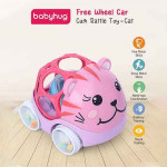 Free Wheel Car Cum Rattle Toy - Cat