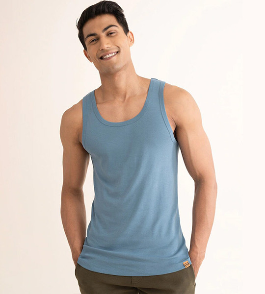 Men NEO-Cotton Ribbed Round Neck Innerwear Vest