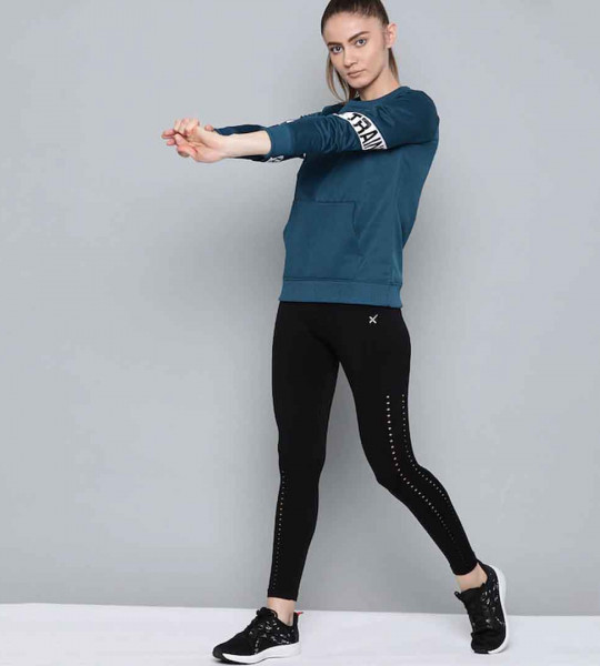 HRX By Hrithik Roshan Training Women Blue Coral Rapid-Dry Solid Sweatshirt