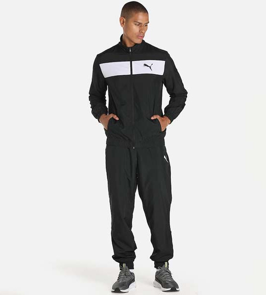 Men Black & White Printed Tracksuits