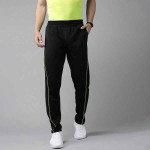 Men Black Solid Running Track Pants