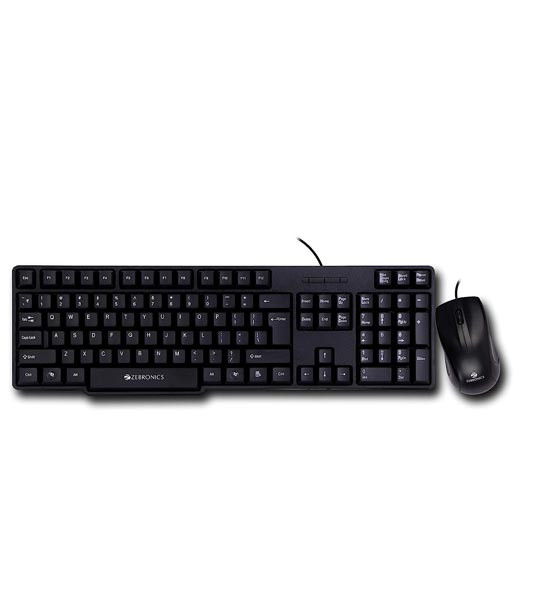 Zebronics Wired Keyboard and Mouse Combo with 104 Keys and a USB Mouse with 1200 DPI