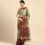 Green Ethnic Motifs Zari Pure Silk Banarasi Saree