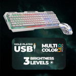 Zebronics Zeb-Transformer USB Gaming Keyboard and Mouse Set (USB, Braided Cable) White with Silver