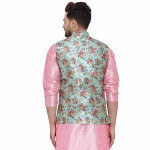 KRAFT INDIA Men's Stylish Silk Printed ONLY Nehru Jacket