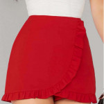 Women Red High-Rise Hot Pants Shorts