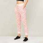 "Women Animal Print Drawstring Closure Trackpants "