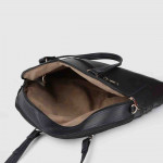 Navy Blue Solid Shoulder Bag With Wallet