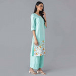 Women Printed Straight Kurta And Palazzos