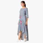 "Women Printed Woven High-Low Tunic "