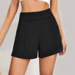 Women Black Loose Fit High-Rise Sports Shorts