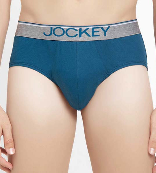 Men Blue Solid Super Combed Cotton Basic Briefs