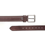 Men Brown Solid Leather Belt